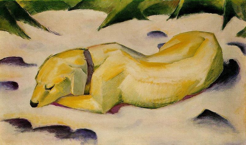 Franz Marc Dog Lying in the Snow