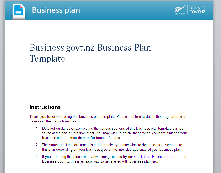 the best business plan template