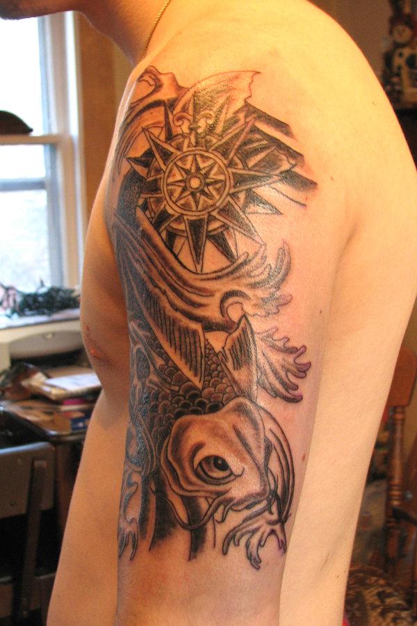 Compass and a Koi Fish