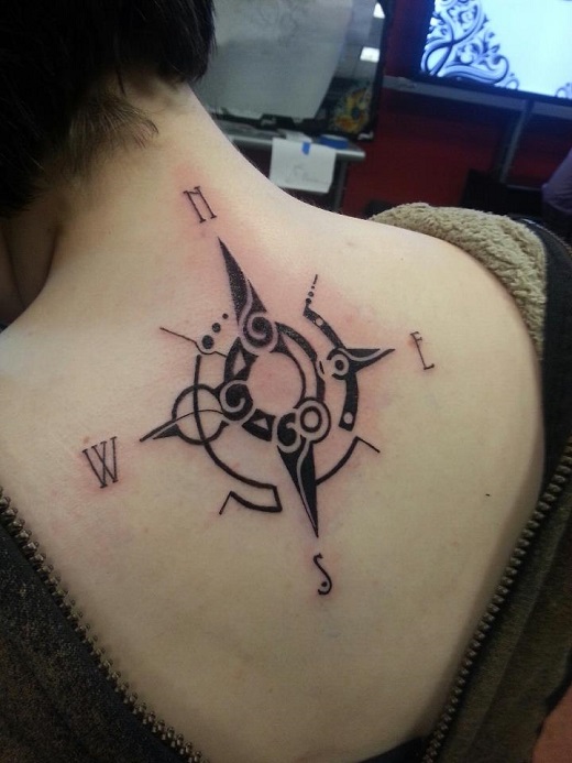 A Stylish Compass Tattoo