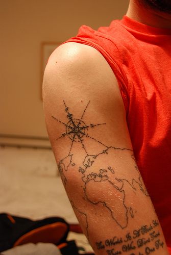 Say a Story with a compass tattoo