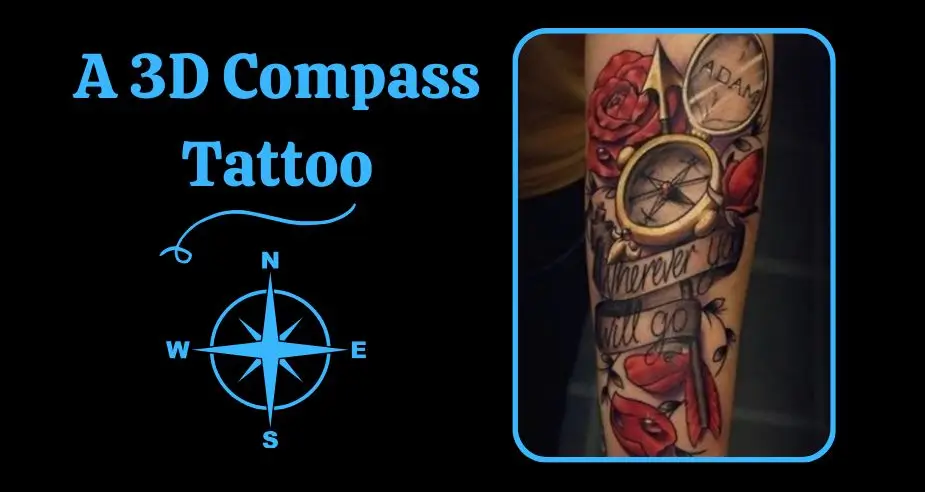 A 3D Compass Tattoo