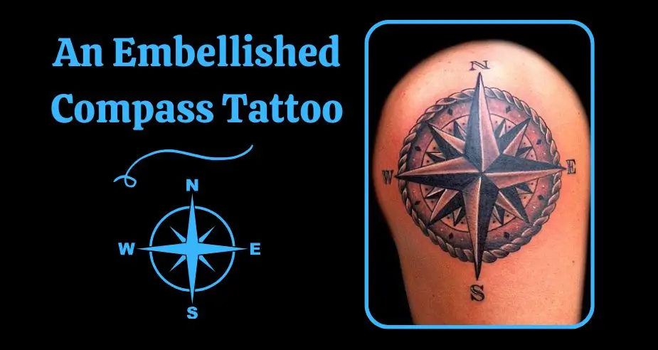 An Embellished Compass Tattoo