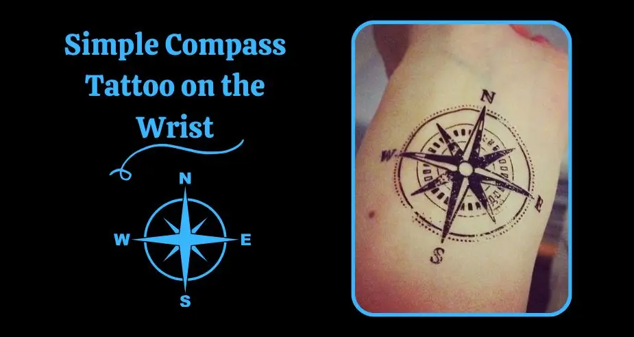 Simple Compass Tattoo on the Wrist