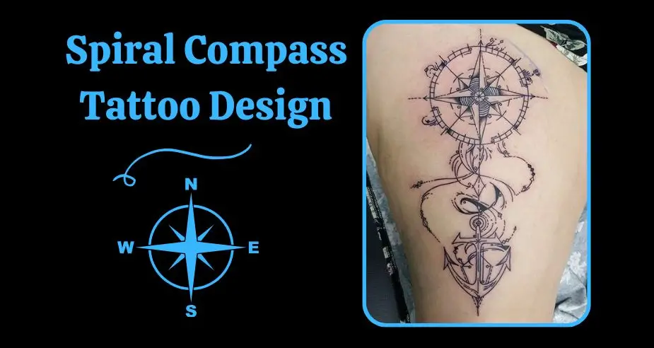 Spiral Compass Tattoo Design