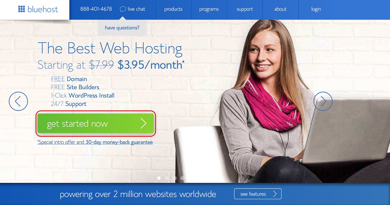 Start a blog with bluehost