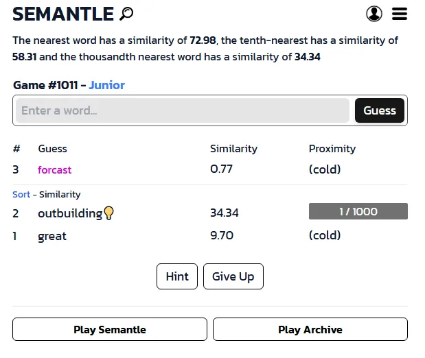Semantle Junior