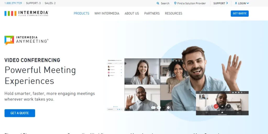  InterMedia AnyMeeting - A screenshot of InterMedia AnyMeeting Homepage