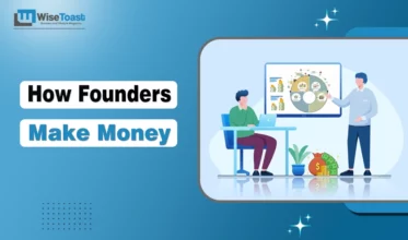 Feature image with the title “How Founders Make Money” and an illustration of people discussing business growth and revenue strategies.