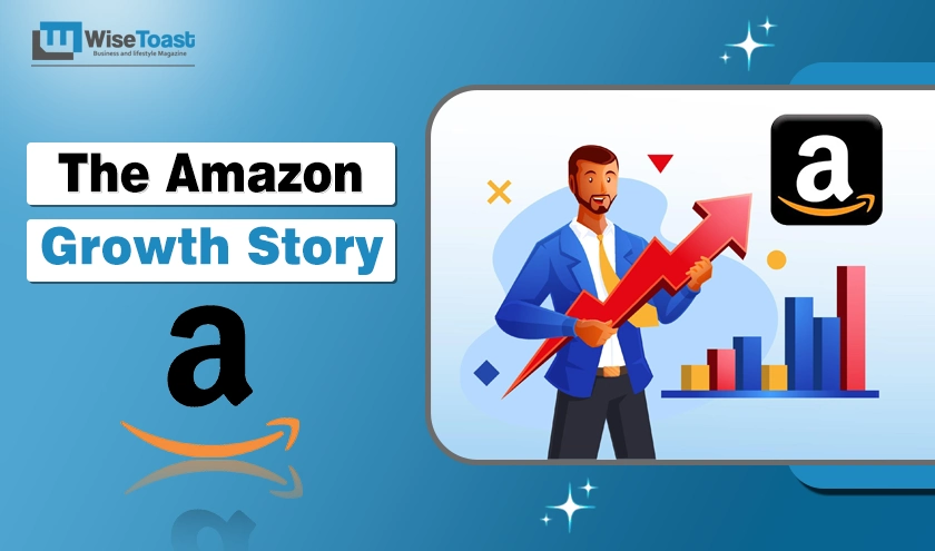Amazon growth story - entrepreneur with business scaling chart