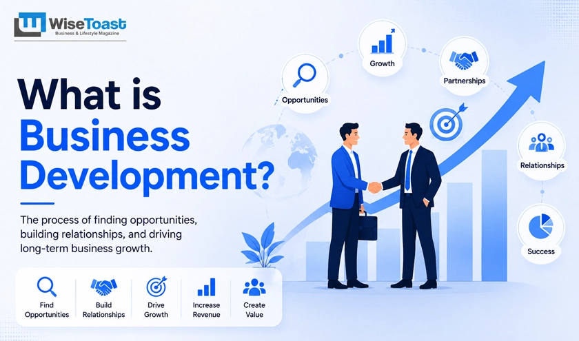 Business professionals shaking hands to represent business development, partnerships, growth opportunities, and long-term business success.