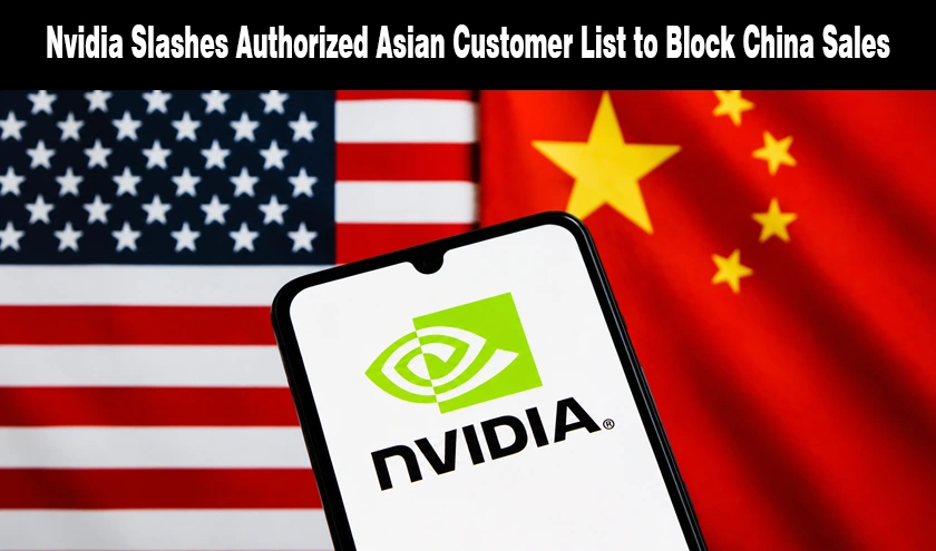 Nvidia China sales block and US-China flags news banner for WiseToast.