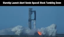 SpaceX Starship rocket aborting launch with smoke and flames at the launchpad.
